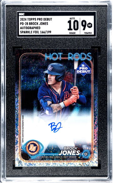 2024 Topps Pro Debut #PD-28 Brock Jones Auto. Sparkle Foil /199 SGC 9