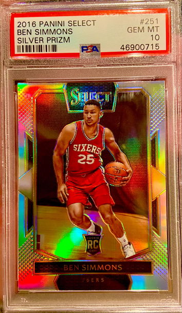 2016 Select Ben Simmons Silver Prizm Courtside RC PSA 10