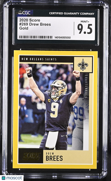 2020 Score Gold Drew Brees #269 Gold CGC 9.5
