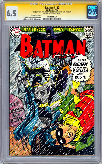 BATMAN #180 CGC-SS 6.5 SIGNED *ADAM WEST & BURT WARD* ORIG 1960’S TV SERIES 1966