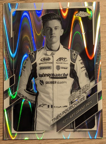 2021 Topps Chrome Formula 1 Theo Pourchaire Ray Wave Refractor #78 RC Rookie F1 F2 Future Stars