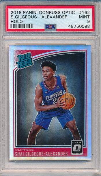 Shai Gilgeous-Alexander Donruss Optic Holo Rookie RC #162 PSA 9