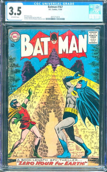 Batman #167 (1964) CGC 3.5 -- Bill Finger "Zero Hour for Earth" story; Infantino