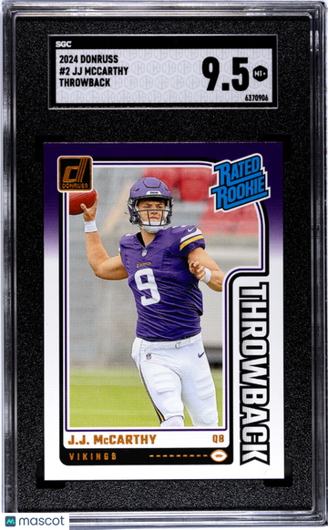 2024 Donruss JJ Mccarthy #2 Throwback SGC 9.5