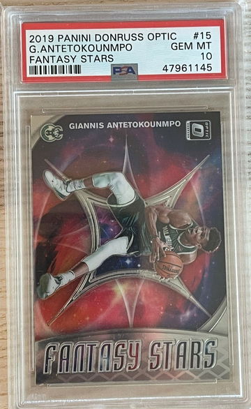 2019 PANINI DONRUSS OPTIC BASKETBALL #15 GIANNIS ANTETOKOUNMPO PSA 10 