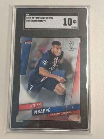 2019 Topps Finest UCL #89 Kylian Mbappe SGC 10 (Ships UPS from Canada)