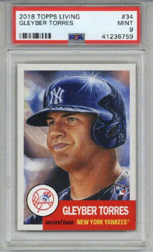 2018 TOPPS LIVING #34 GLEYBER TORRES RC ROOKIE PSA 9 NEW YORK YANKEES LOW POP
