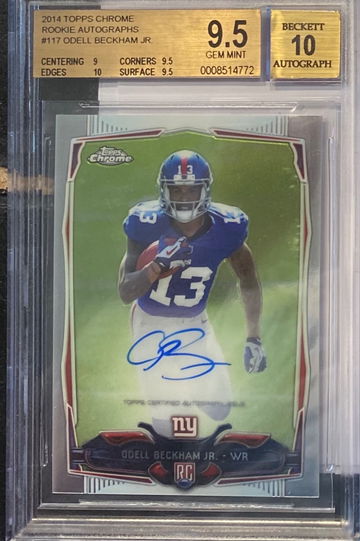 2014 topps chrome Odell Beckham Jr Rc auto bgs 9.5 /10 auto 