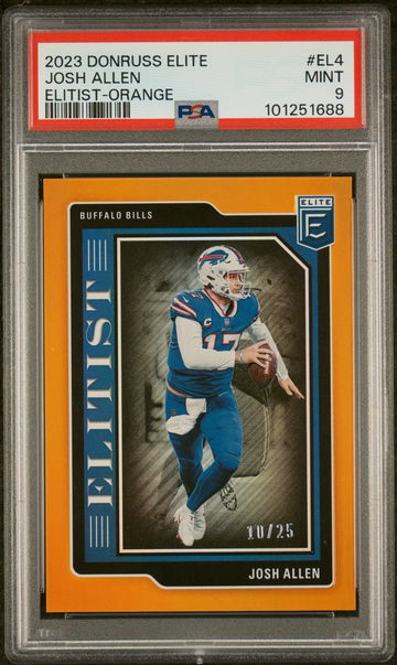 2023 Panini Donruss Elite Elitist Orange Josh Allen #EL4 /25 PSA 9