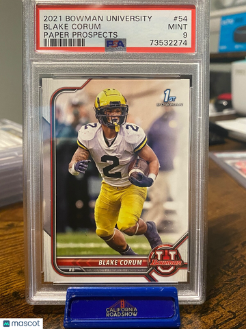 2021-22 Bowman University Blake Corum #54 PSA 9