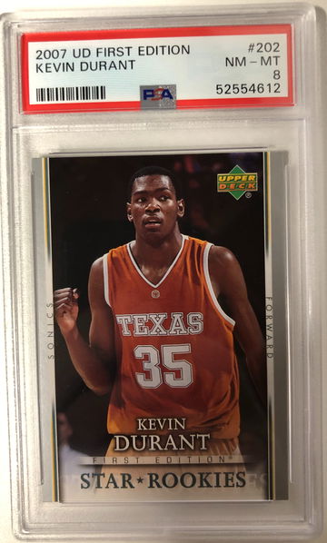 2007 UD First Edition Kevin Durant RC PSA 8
