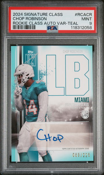 2024 Topps Signature Class Rookie Class Autograph Variation Teal Chop Robinson #RCACR /225 PSA 9