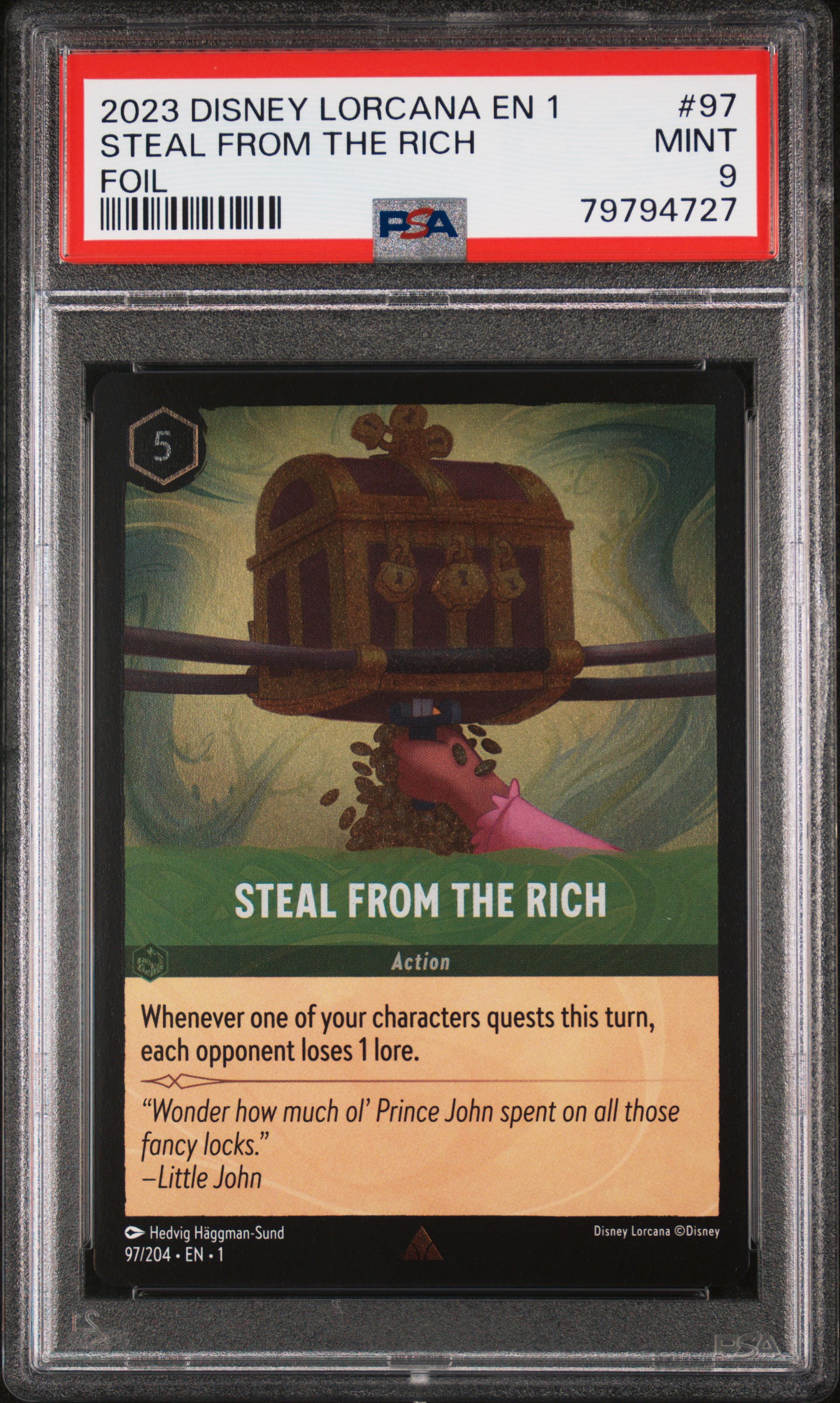 2023 Disney Lorcana EN 1 Steal From The Rich #97 Foil PSA 9