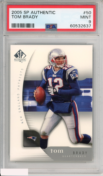 2005 SP AUTHENTIC TOM BRADY #50 NEW ENGLAND PATRIOTS PSA 9 MINT