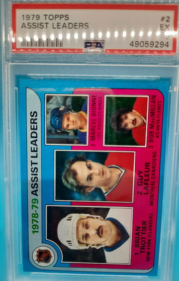 1979 TOPPS HOCKEY #2 ASSIST LEADERS PSA 5 LAFLEUR