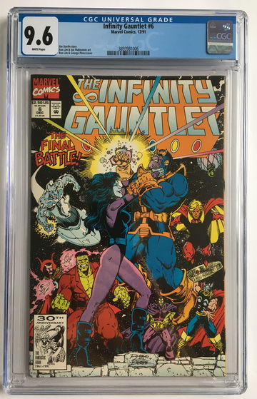 INFINITY GAUNTLET #6 CGC 9.6 THE FINAL BATTLE FREE S/H.