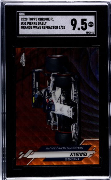 2020 Topps Chrome Pierre Gasly Orange Wave Refractor /25 #31 Formula 1 F1 SGC 9.5