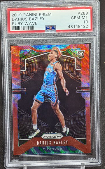 2019-20 Prizm Darius Bazley RC Ruby Wave PSA 10