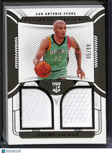 2022-23 National Treasures Jeremy Sochan Rookie Materials Double /99 #RD-JSA