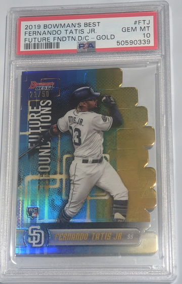2019 Bowman's Best Future Foundation Die Cut Fernando Tatis RC Gold /50 PSA 10