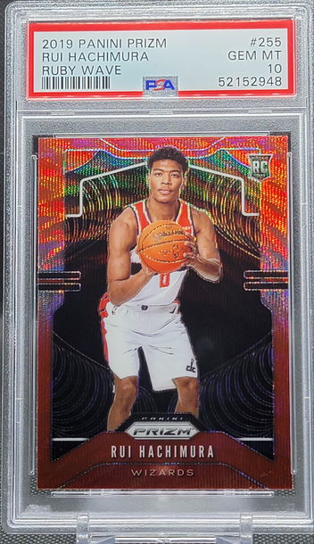 2019 Prizm Ruby Wave Rui Hachimura RC PSA 10 Gem Mint