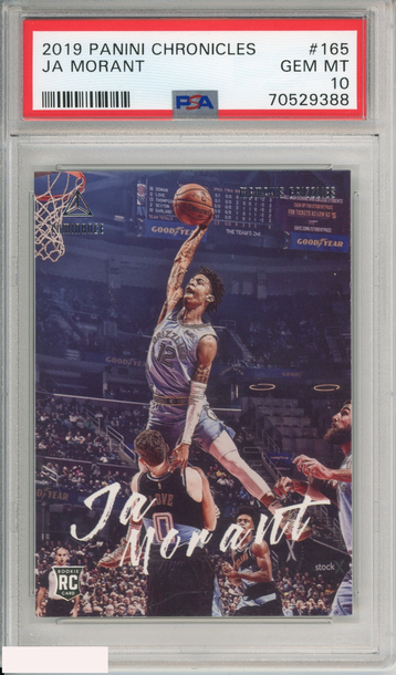 2019 PANINI CHRONICLES JA MORANT #165 ROOKIE GRIZZLIES RC PSA 10 GEM MT