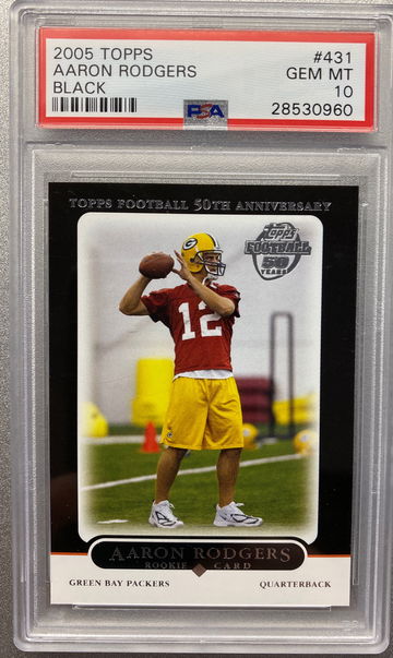 AARON RODGERS 2005 TOPPS BLACK ROOKIE CARD PSA 10 GEM MINT 