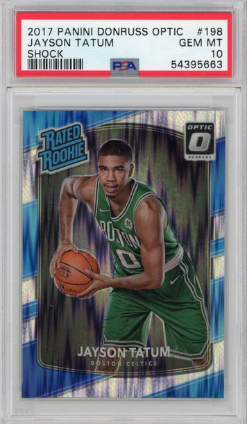 Jayson Tatum RC 2017 Panini Donruss Optic Shock PSA 10 #198 Rookie