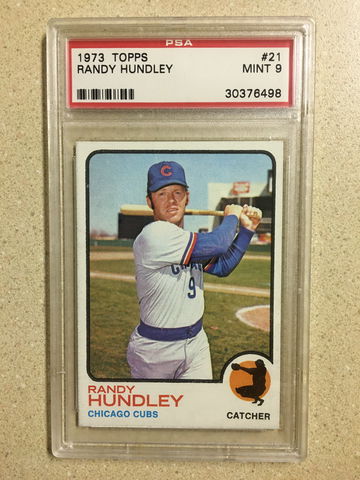 1973 Topps #21 Randy Hundley PSA 9 MINT CUBS