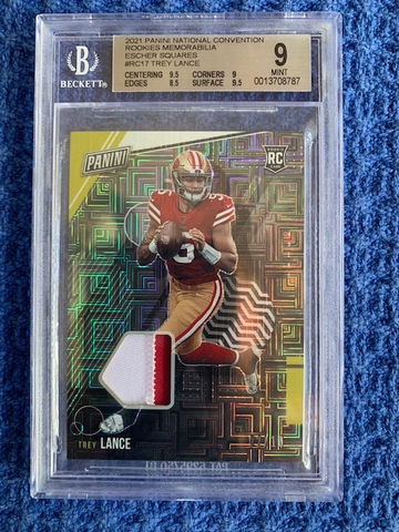  Trey Lance 02/10 2021 Panini National Silver Pack Rookie RC Patch BGS 9 RARE!!!