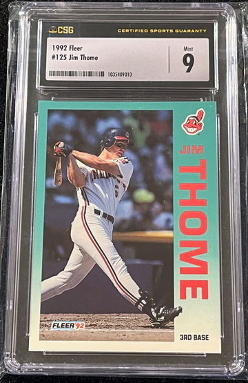 1992 Fleer Jim Thome RC CSG 9 Mint