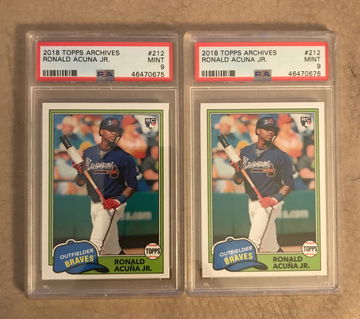 (2) 2018 Topps Archives Ronald Acuna Jr RC PSA 9