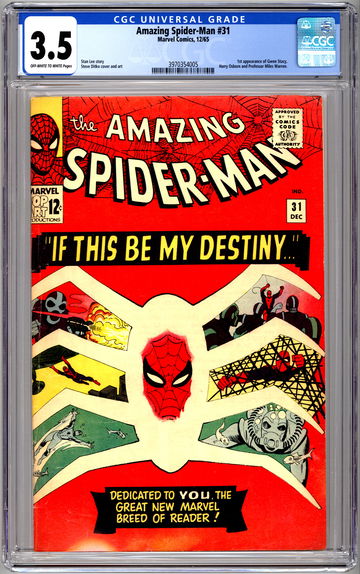 AMAZING SPIDER-MAN #31 CGC 3.5 FIRST GWEN STACY & HARRY OSBORN APPS STAN LEE 1965