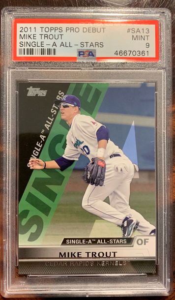 MIKE TROUT 2011 Topps Pro Debut RC Single A ALL-STARS Rookie PSA 9
