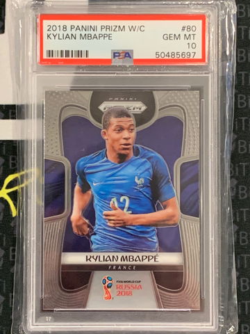 2018 Panini Prizm World Cup Kylian Mbappe Rookie - PSA 10 Gem Mint