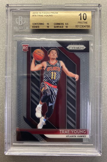 TRAE YOUNG 2018 PANINI PRIZM ROOKIE BGS 10 PRISTINE (.5 FROM BLACK LABEL)