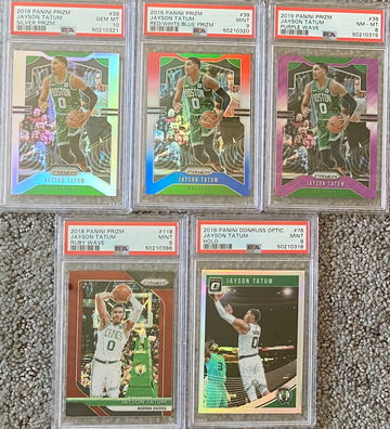 2018 2019 Prizm Optic Silver Holo Jayson Tatum PSA 10 PSA 9 Lot