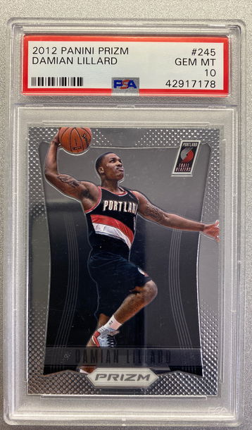 DAMIAN LILLARD 2012 PANINI PRIZM ROOKIE PSA 10 GEM MINT 