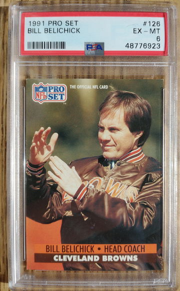 1991 Pro Set Bill Belichick PSA 6