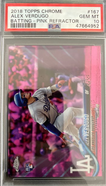 2018 Alex Verdugo Topps Chrome Pink Refractor PSA 10