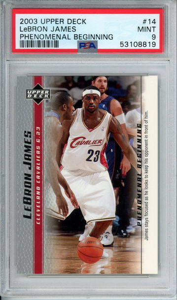 LEBRON JAMES 2003 Upper Deck Phenomenal Beginning #14 PSA 9 Mint Cavs Lakers Heat