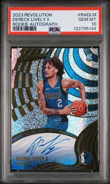2023 Panini Revolution Rookie Autographs Dereck Lively II #RA-DLM RC Auto PSA 10