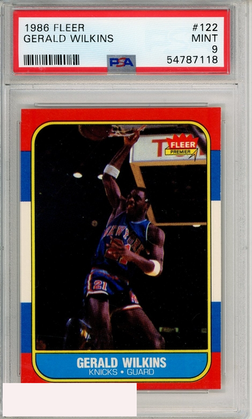 1986 FLEER GERALD WILKINS #122 PSA 9 MINT  ROOKIE RC