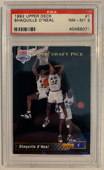 1992 Upper Deck #1 Shaquille O’Neal Shaq RC PSA 8 NM-MT