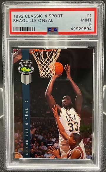 1992 Classic 4 Sport Shaquille O'Neal #1 PSA 9