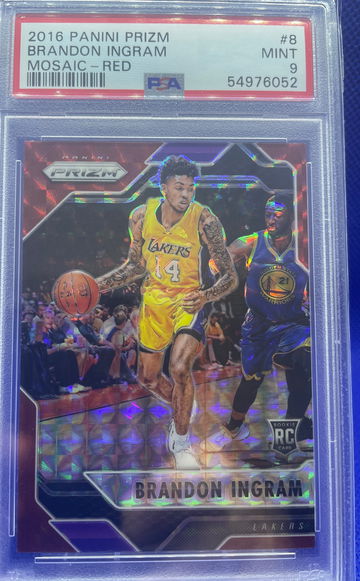2016 Panini Prizm Brandon Ingram #8 Red Mosaic Rookie RC PSA 9 Mint LA Lakers SP