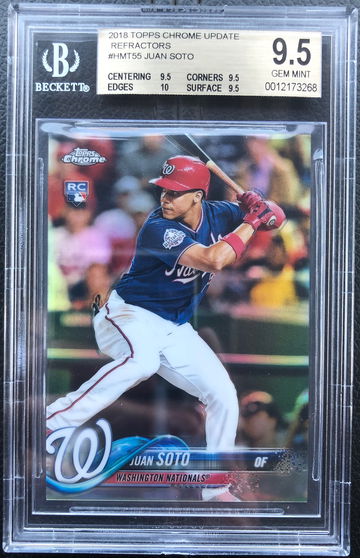 2018 Topps Chrome Update Juan Soto RC Refractor 188/250 #HMT55 BGS 9.5