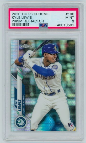 2019 Topps Chrome Kyle Lewis Prism Refractor PSA 9