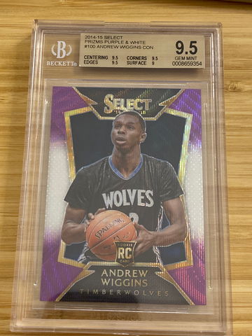 2014 Select Prizm Purple White #100 Andrew Wiggins BGS 9.5