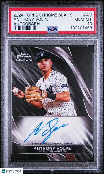 2024 Topps Chrome Black Autographs Anthony Volpe #AV PSA 10